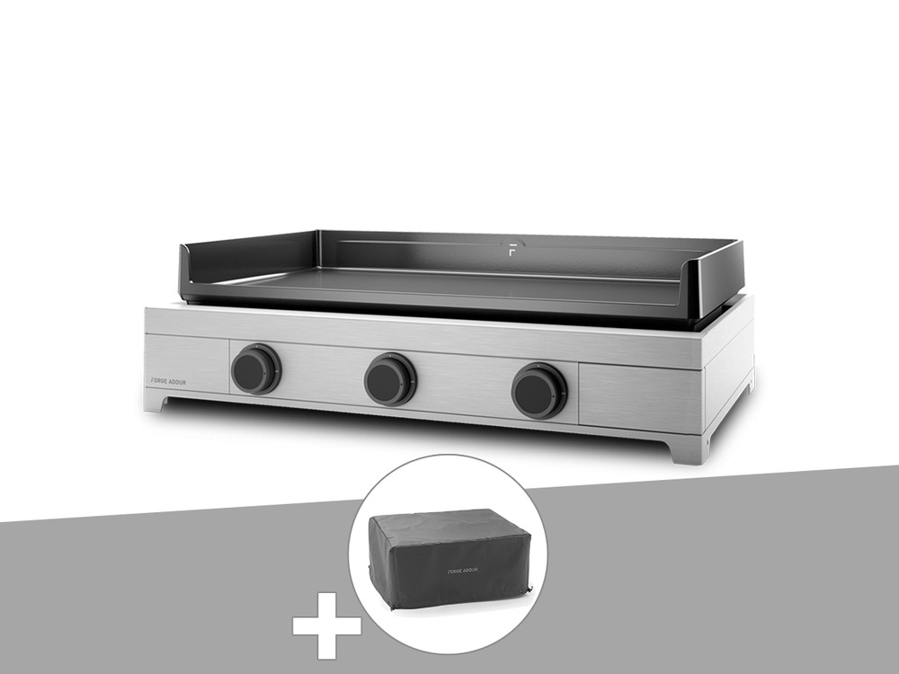 Plancha gaz modern 75 inox avec housse