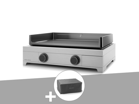 Plancha gaz modern 60 inox avec housse