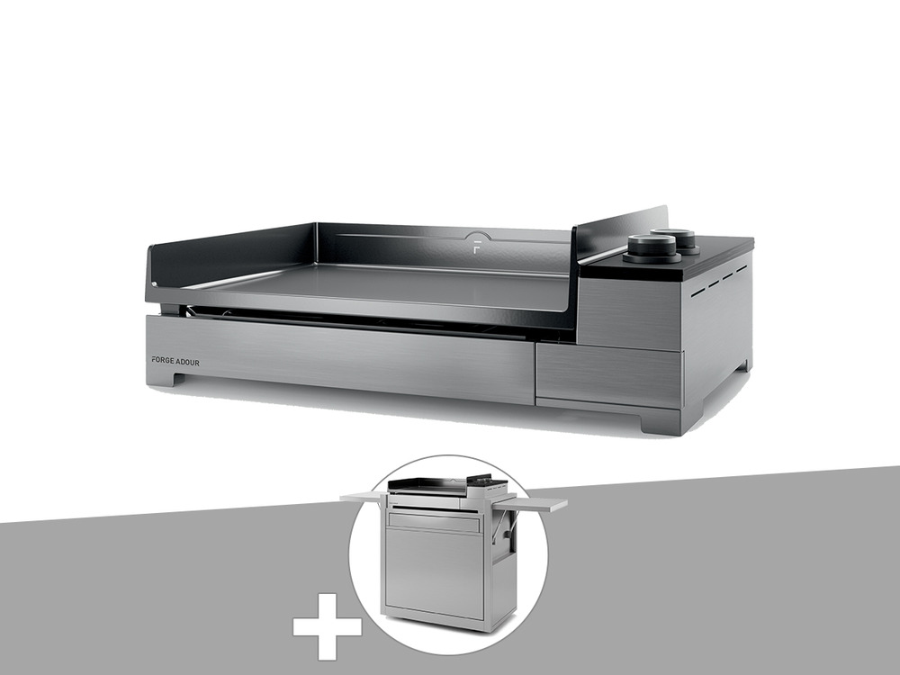 Plancha gaz premium 60 inox avec chariot