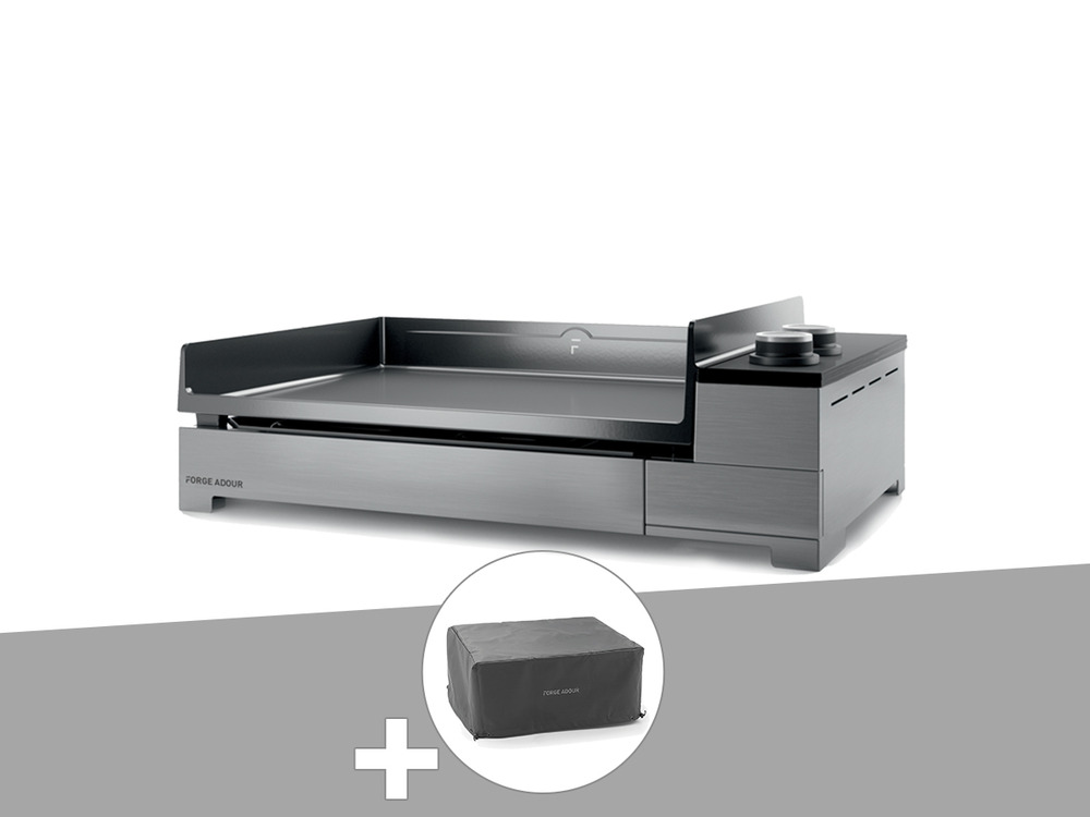 Plancha électrique premium 60 inox avec housse