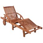 Chaise longue bois d'acacia solide