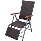 Chaise longue de jardin aluminium marron