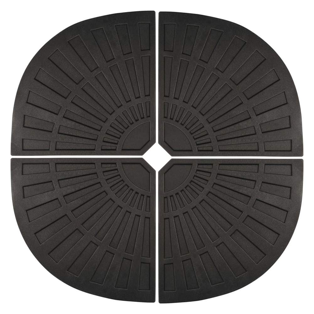 Plaque de poids pour parasol 4 pcs noir forme d'éventail 56 kg