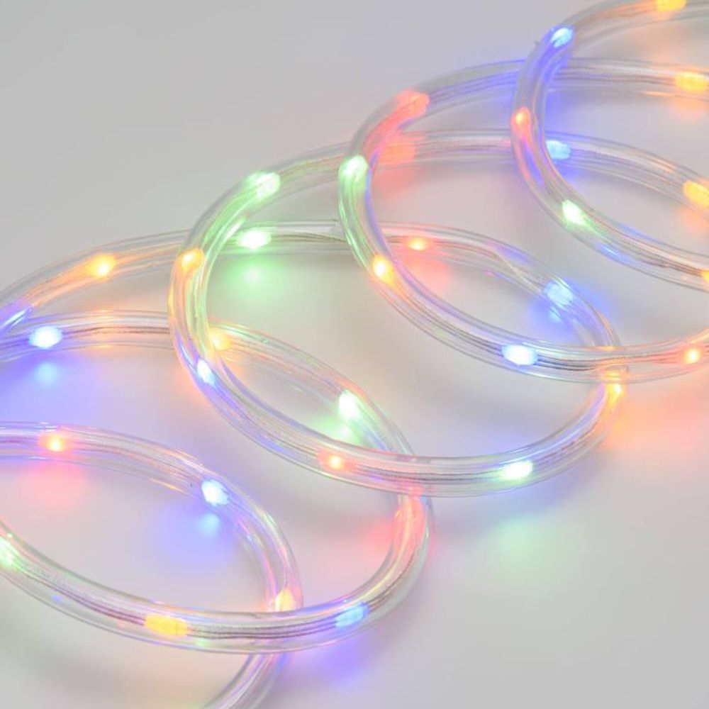 Tube lumineux multicolore animé 10m 8 jeux de lumière 200 led 360° haute luminosité lotti