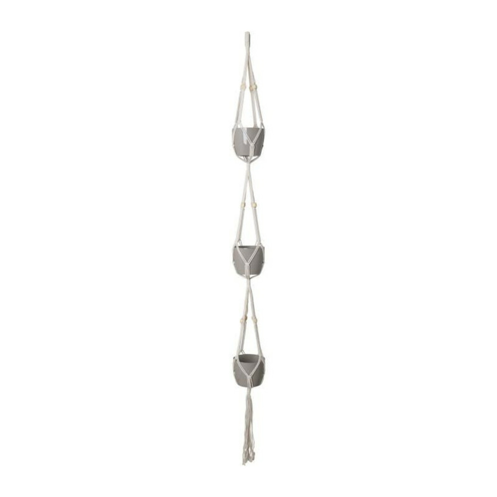 Macramé triple noeud pierres blanc 160 cm