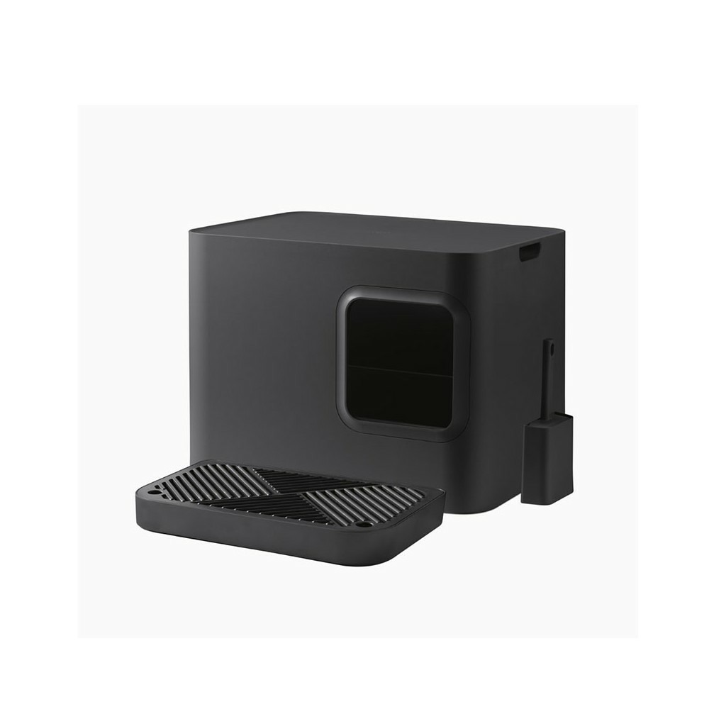 Oppo plus - litière design pour chat en plastique recyclé gris 50x37,5x38cm