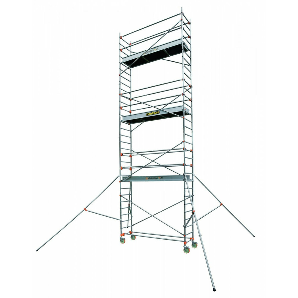 Echafaudage roulant aluminium - stl 255 4, plancher 3m90 - longueur 2m55