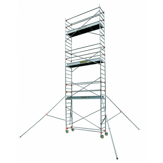 Echafaudage roulant aluminium - stl 255 4, plancher 3m90 - longueur 2m55