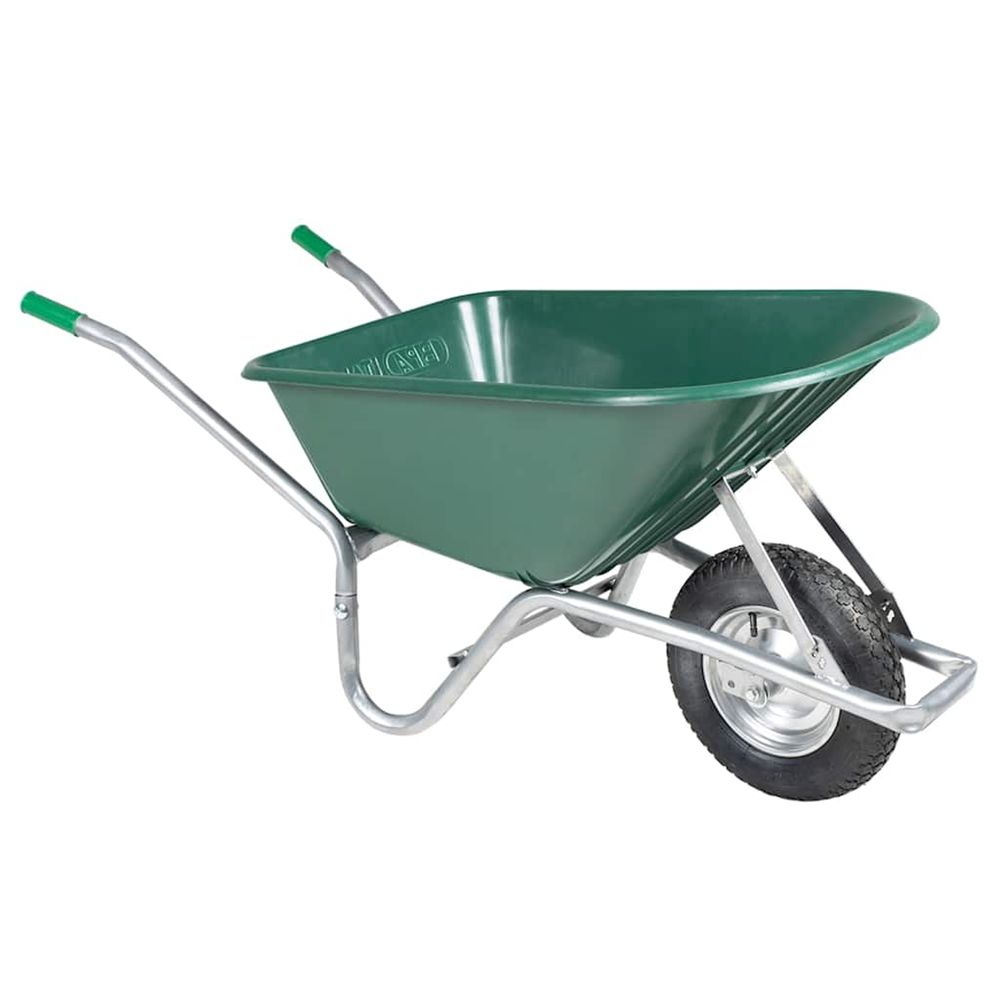 Brouette vert 90 l 150 kg acier galvanisé et plastique