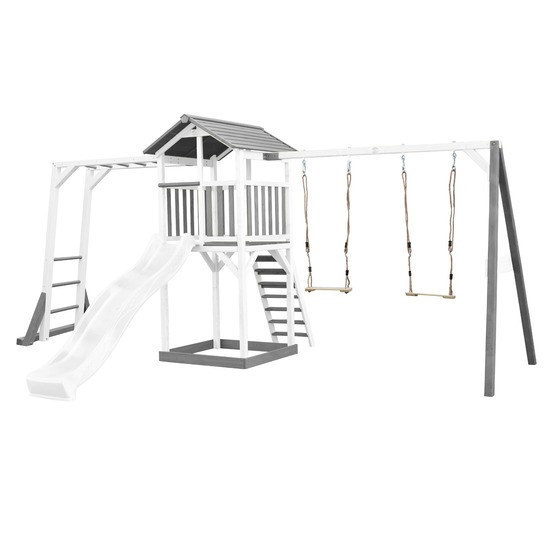 Structure de jeu - 2 balançoires + toboggan