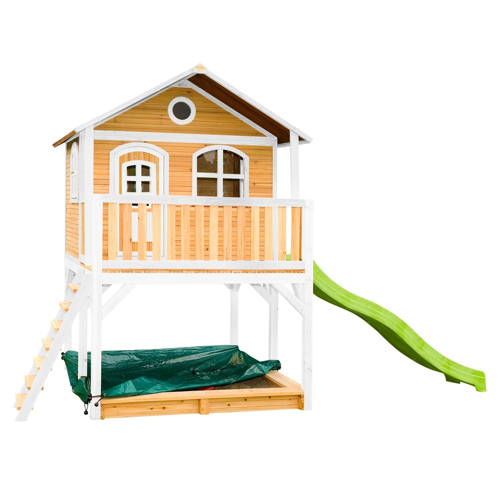 Axi marc maison enfant avec bac à sable & toboggan vert clair