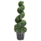 Plante de buis artificiel en spirale avec pot vert 100 cm