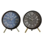 Horloge de table  verre noir bleu métal (20,5 x 5 x 24 cm) (2 unités)