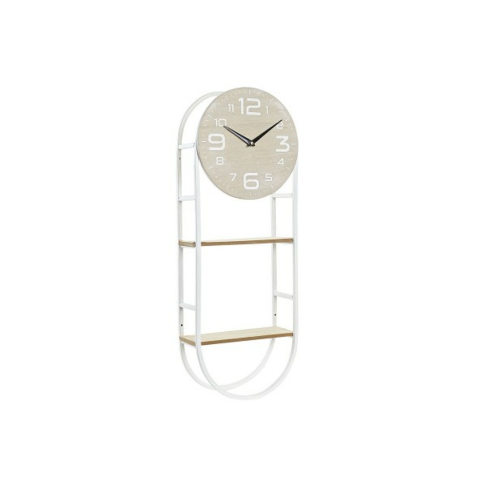 Horloge murale naturel métal mdf blanc (NULL,5 x 11,5 x 71 cm)