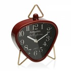 Horloge de table rouge métal (5,5 x 23 x 18,5 cm)