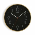 Horloge murale noir bois pu (30,5 x 4,3 x 30,5 cm)