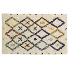 Tapis berbère en laine et coton tuftés multicolores losanges