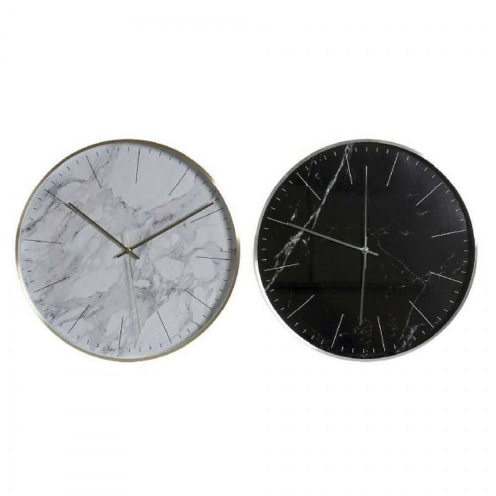 Horloge murale  noir aluminium blanc (40 x 5 x 40 cm) (2 pcs)