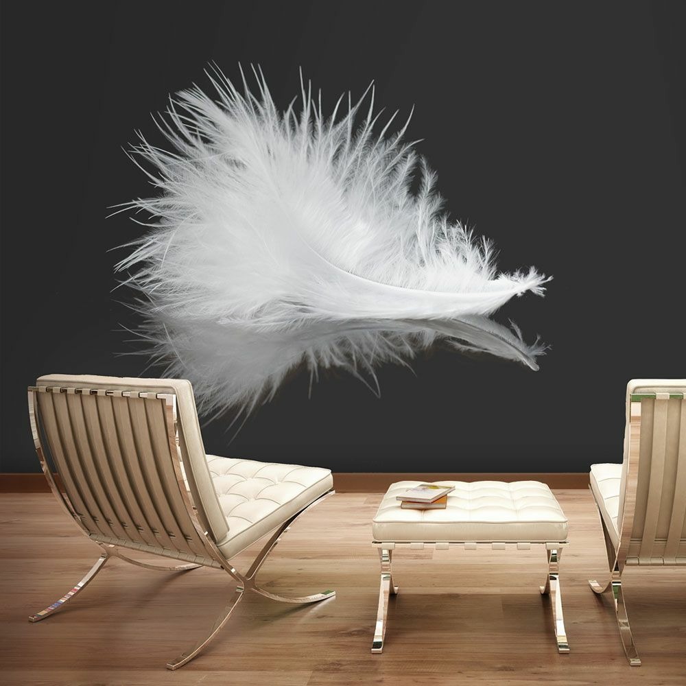 Papier peint - white feather 250x193 cm