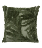 Coussin décoratif en coton vert motifs tuftés 45 x 45 cm