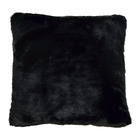 Home - coussin polyester en fausse fourrure noir 40x40cm home