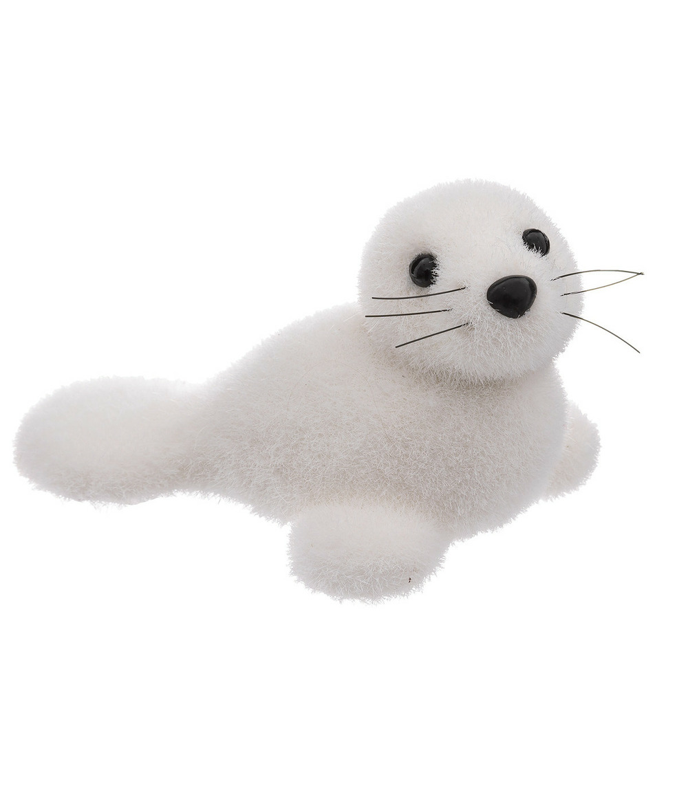 Déco de noël bébé phoque 16 x 11 cm