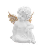 Déco de noël petit ange blanc en résine 8.5 x 11 cm