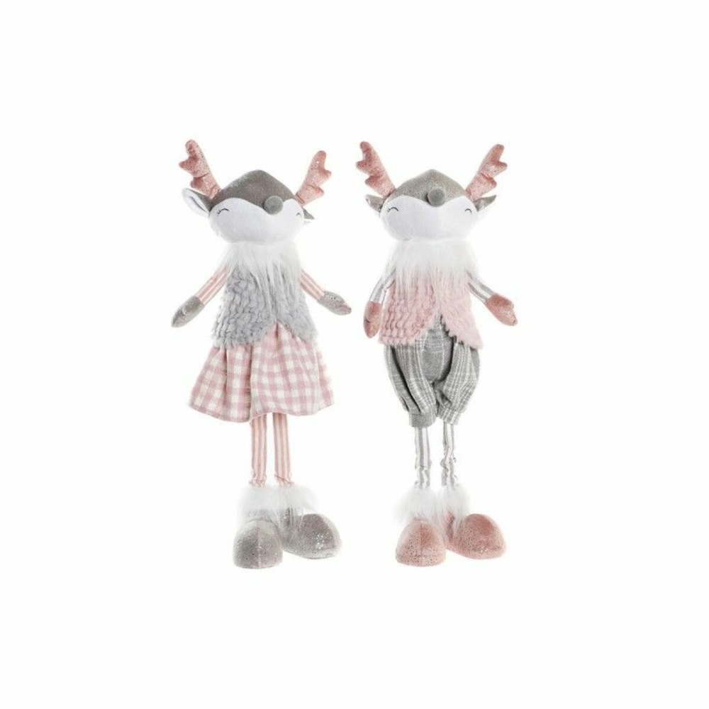 Figurine décorative dkd home decor noël animal polyester cerf (15 x 11 x 49 cm) (2 unités)