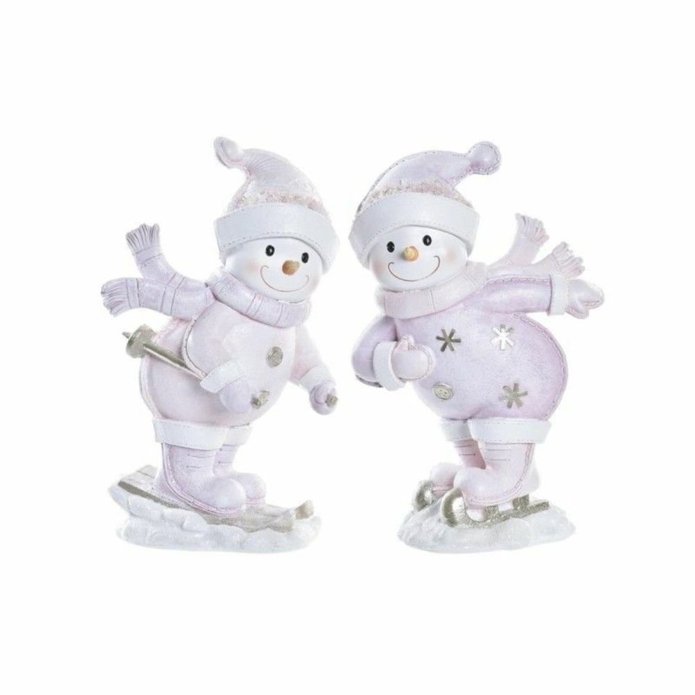 Décorations de noël thyann résine bonhomme de neige (15 x 13,5 x 24,5 cm) (2 unités)