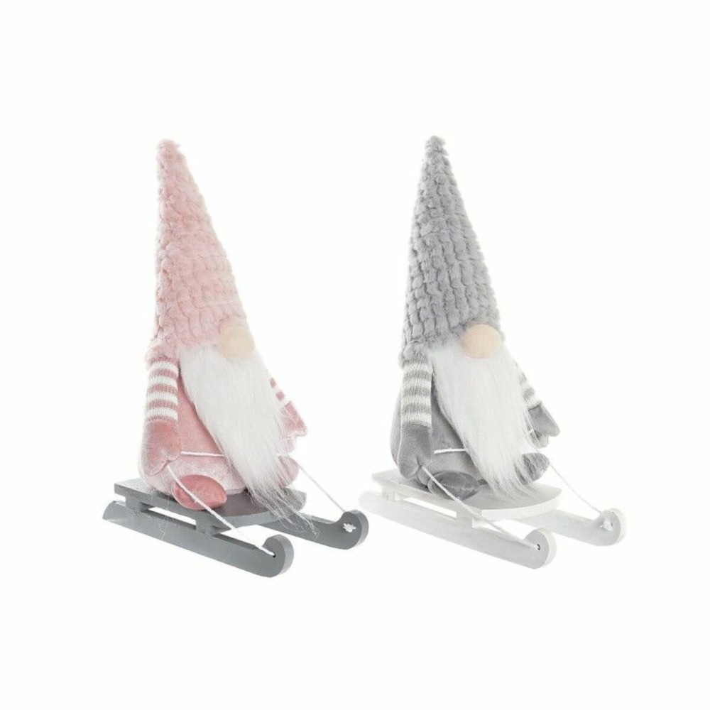 Figurine décorative dkd home decor noël gnome polyester (15 x 25 x 35 cm) (2 unités)