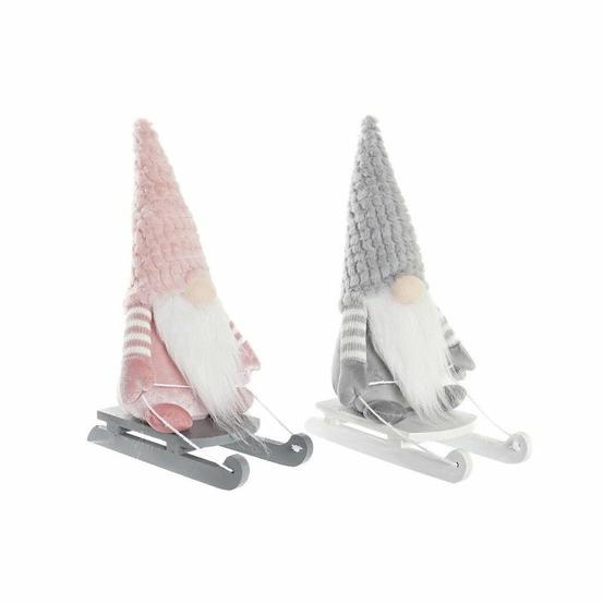 Figurine décorative dkd home decor noël gnome polyester (15 x 25 x 35 cm) (2 unités)