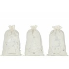 Set de 3 sacs de noël en textile crème 50x1x80 cm