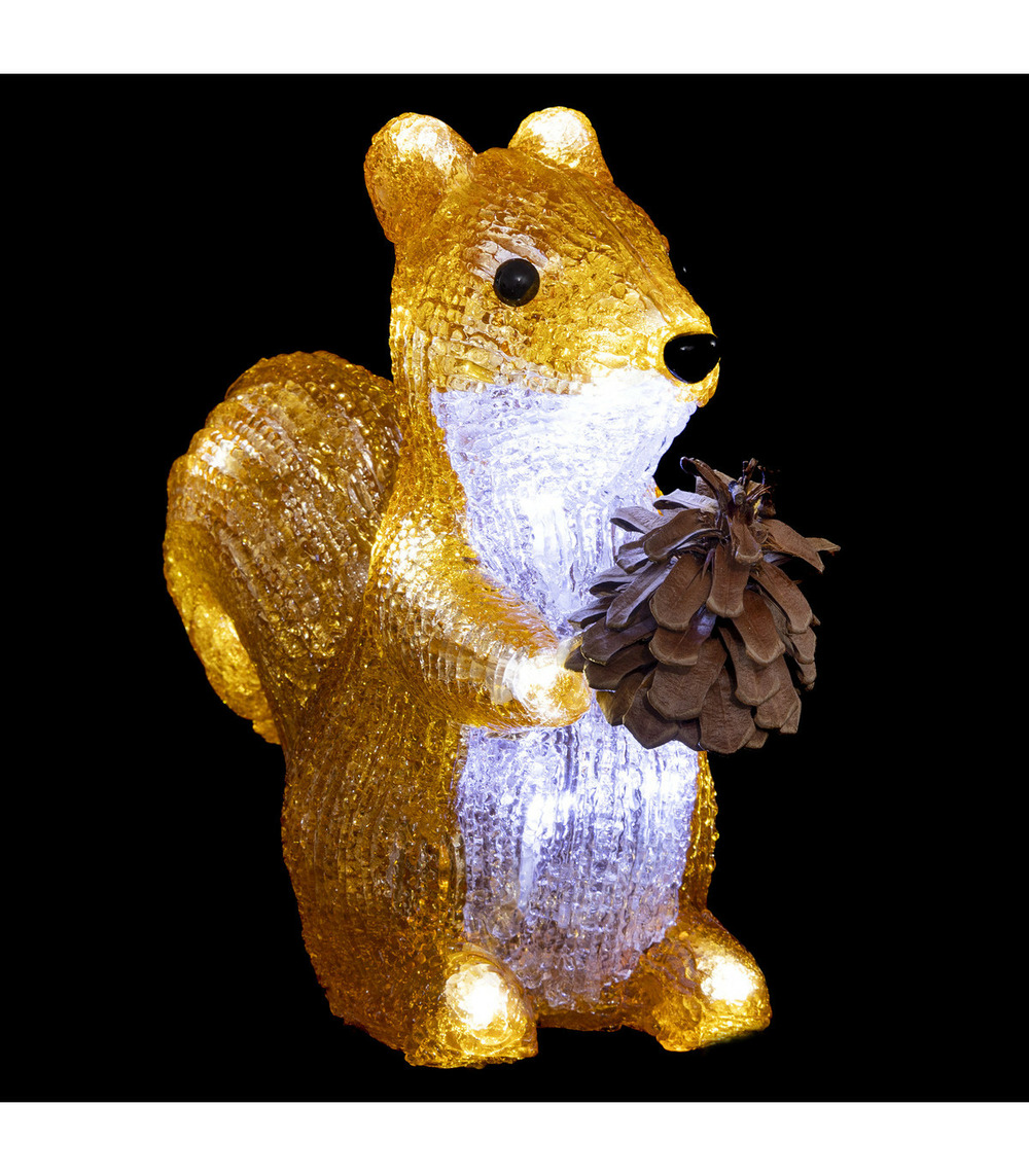 Déco lumineuse écureuil 20 led blanc froid h 20 cm