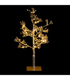 Déco de noël arbre lumineux bouquet doré 48 led blanc chaud h 50 cm