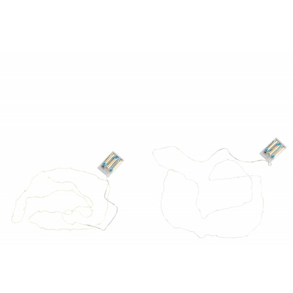 Set de 2 guirlandes lumineuses en plastique blanc et doré 8.5x7.5x2.2 cm