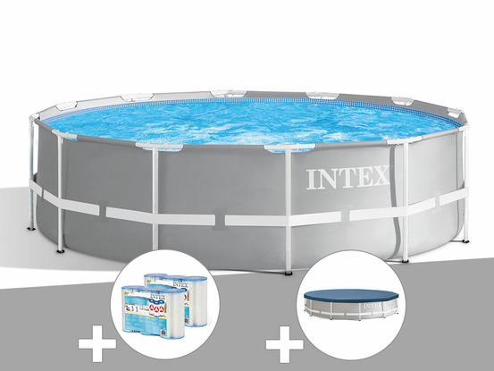 Kit piscine tubulaire prism frame ronde 3,66 x 0,99 m + 6 cartouches de filtrat