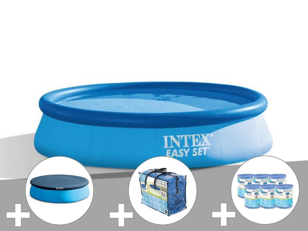 Kit piscine autoportée easy set 3,05 x 0,76 m (avec filtration) + bâche à bulle