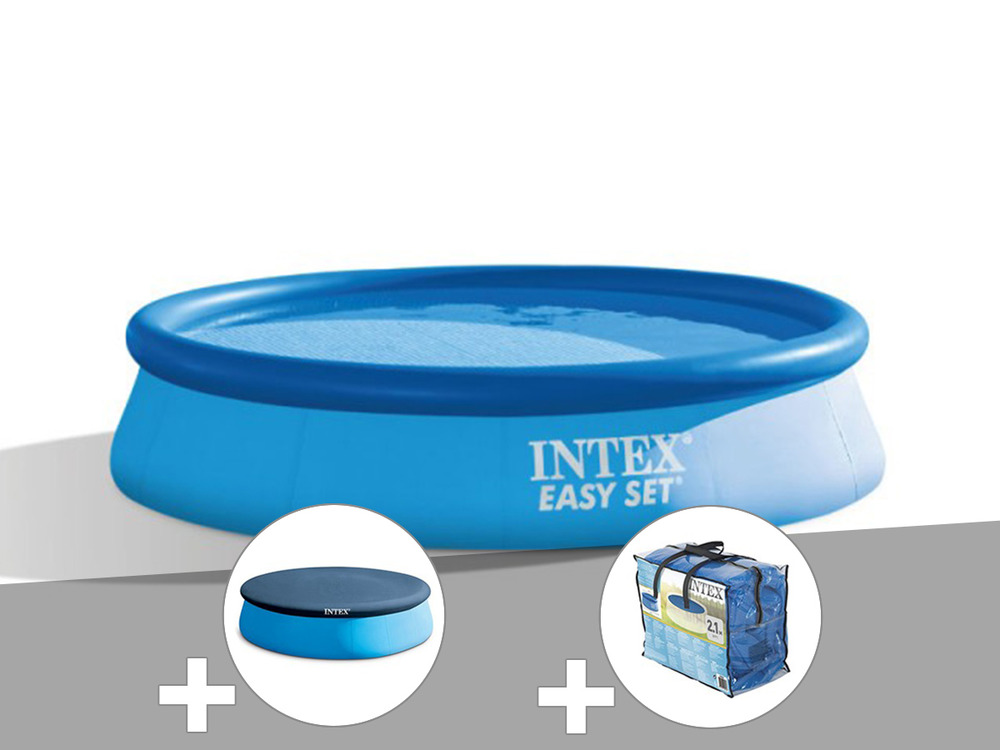 Kit piscine autoportée easy set 3,05 x 0,76 m (avec filtration) + bâche à bulle