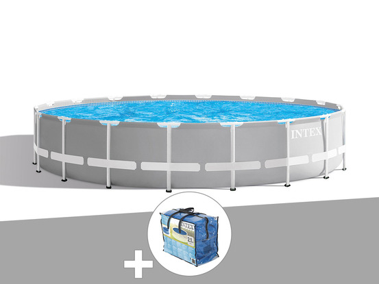 Kit piscine tubulaire prism frame ronde 5,49 x 1,22 m + bâche à bulles