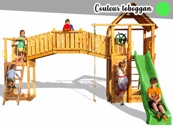 Aire de jeux rainbow fortress tip - toboggan vert