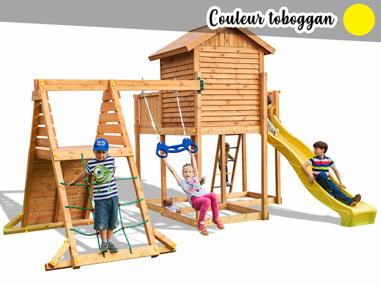 Aire de jeux my side spider - toboggan jaune