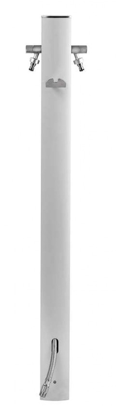 Colonne d'eau totem blanche - 120 cm - aluminium - double robine