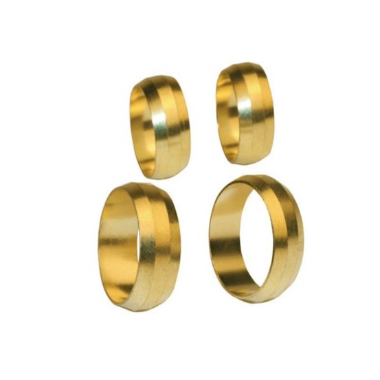 Lot de 4 bagues de serrage biconique laiton d.12 pour tube en cuivre