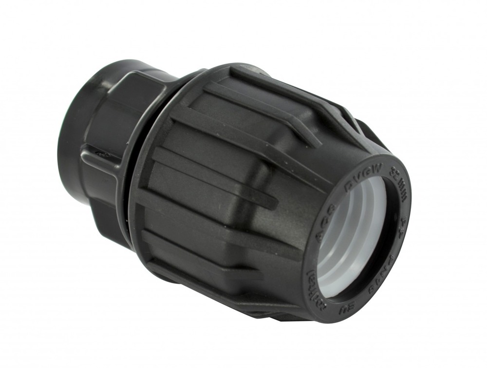 Raccord droit à compression plastique f 20 x 27 pour tube en polyéthylène
