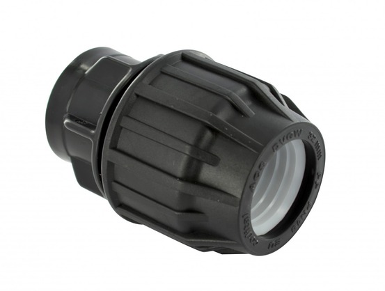 Raccord droit à compression plastique f 20 x 27 pour tube en polyéthylène