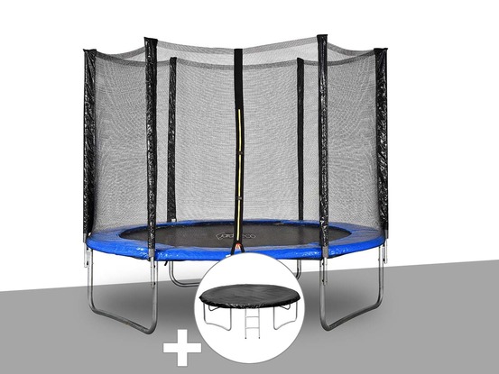 Kit trampoline atlas ø 2,44 m bleu + bâche de protection