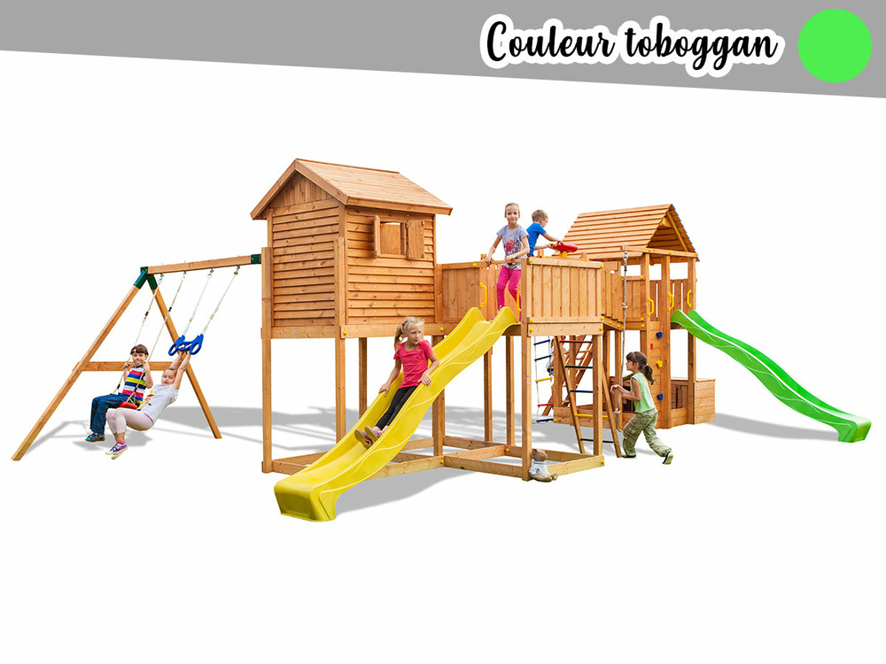 Aire de jeux maxi play box - toboggan vert