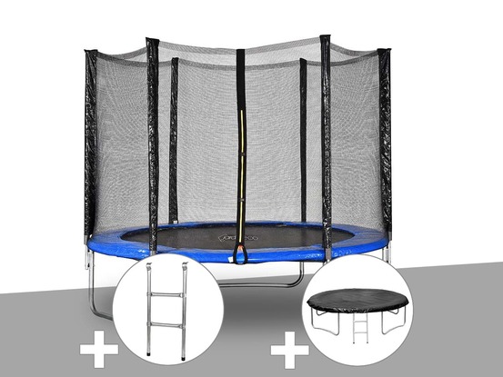 Kit trampoline atlas ø 2,44 m bleu + echelle + bâche de protection
