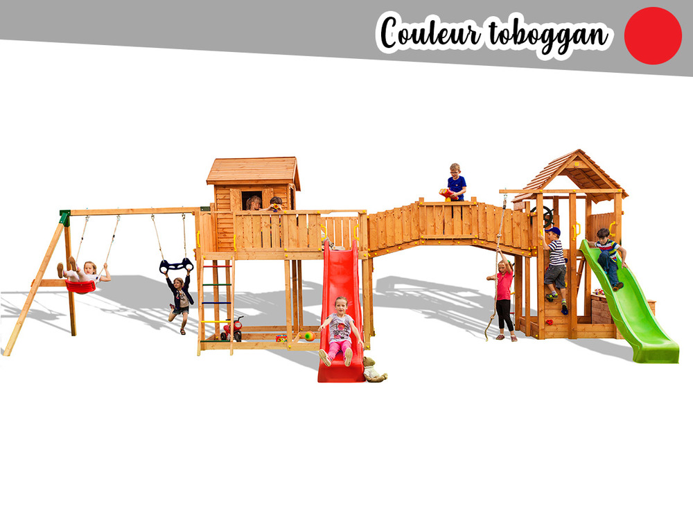 Aire de jeux maxi smile farm - toboggan rouge