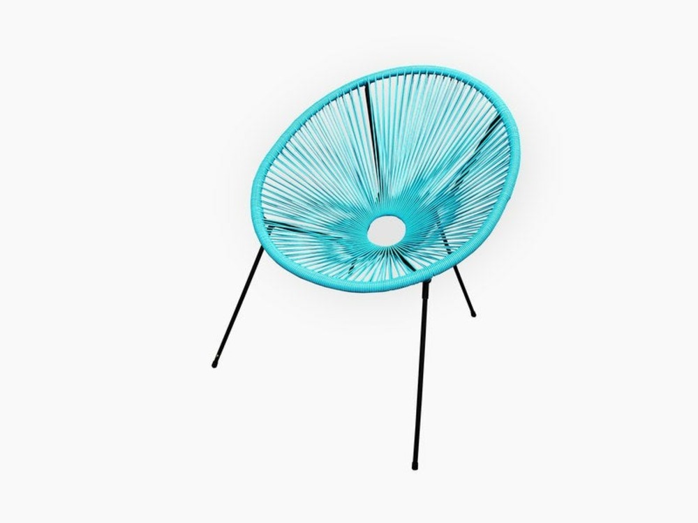 Chaise de jardin en acier acapulco bleu turquoise